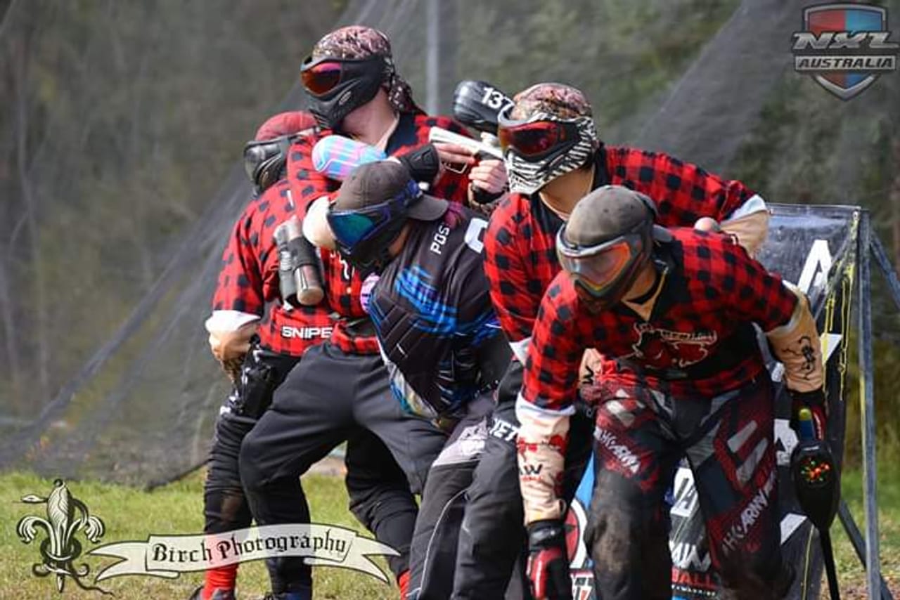 Lumberjacks players on the field